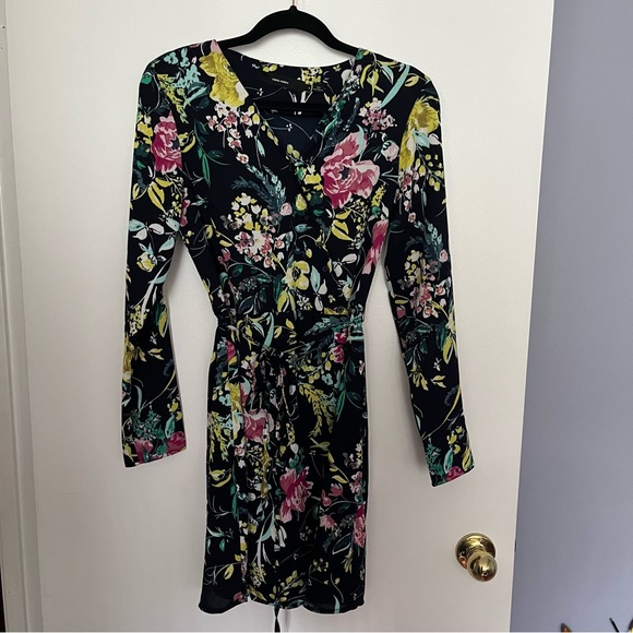 VERO MODA | Floral Asymmetrical Button Wrap Dress Sz S - Picture 4 of 7